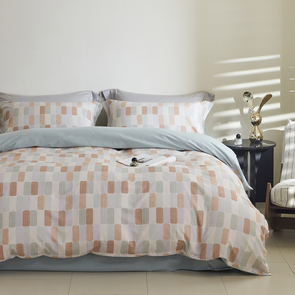 嘉汀兰家居 2025新款全棉纯棉数码印花生态磨毛四件套 闲偶绿