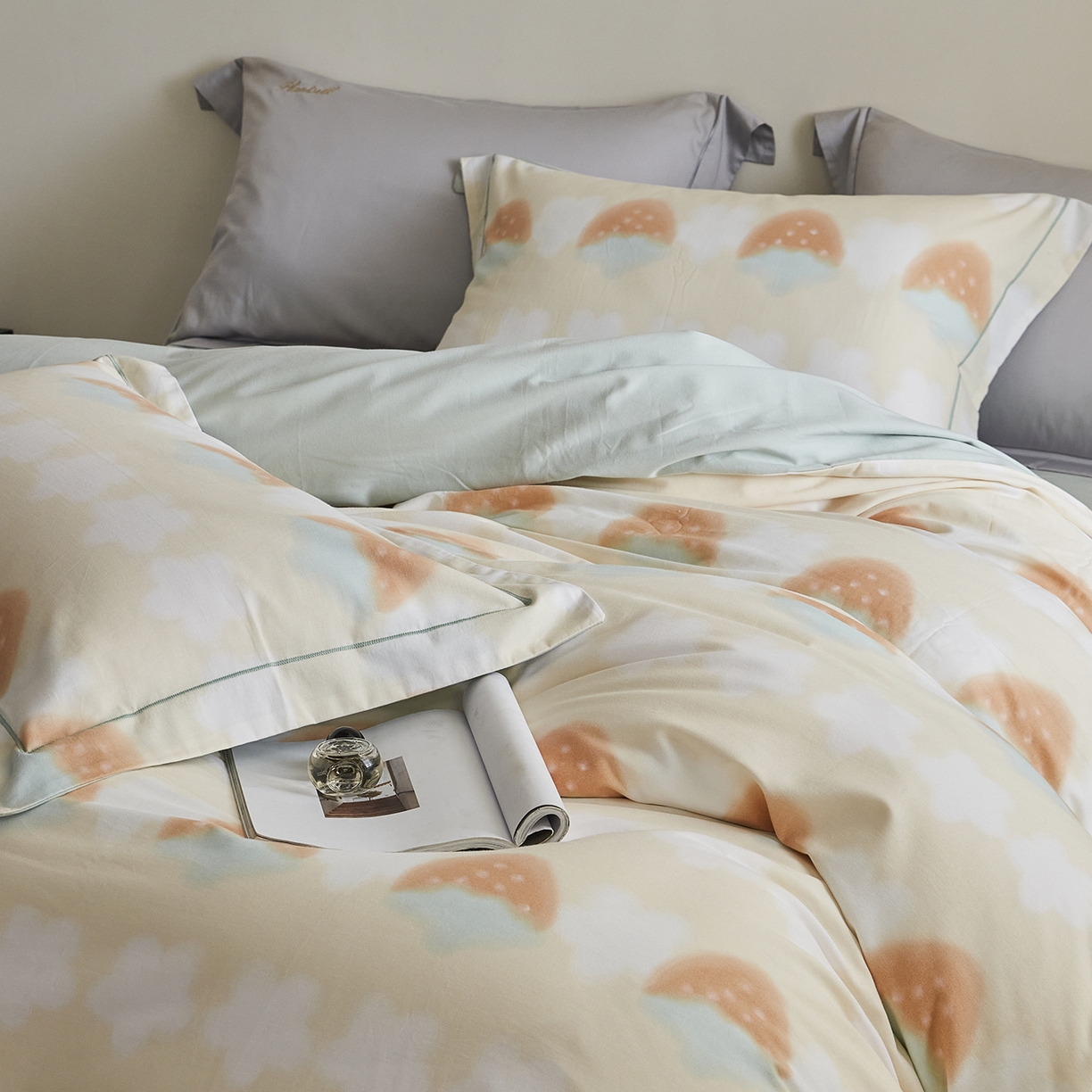 91家纺网 家纺一手货源 找家纺 嘉汀兰家居 2025新款全棉纯棉数码印花生态磨毛四件套 小甜甜黄