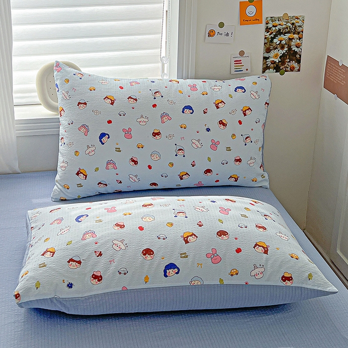 91家纺网 家纺一手货源 找家纺 （总）梦纤绒 2025新款云感木棉皱皱双层纱四件套-简单款