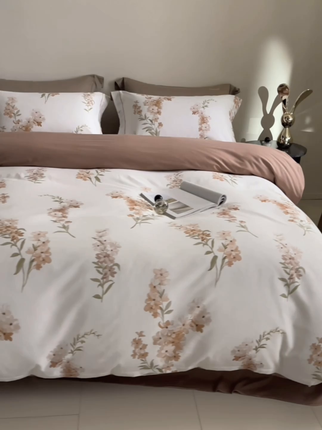 91家纺网 家纺一手货源 找家纺 嘉汀兰家居 2025新款全棉纯棉数码印花生态磨毛四件套 幽舒-桔