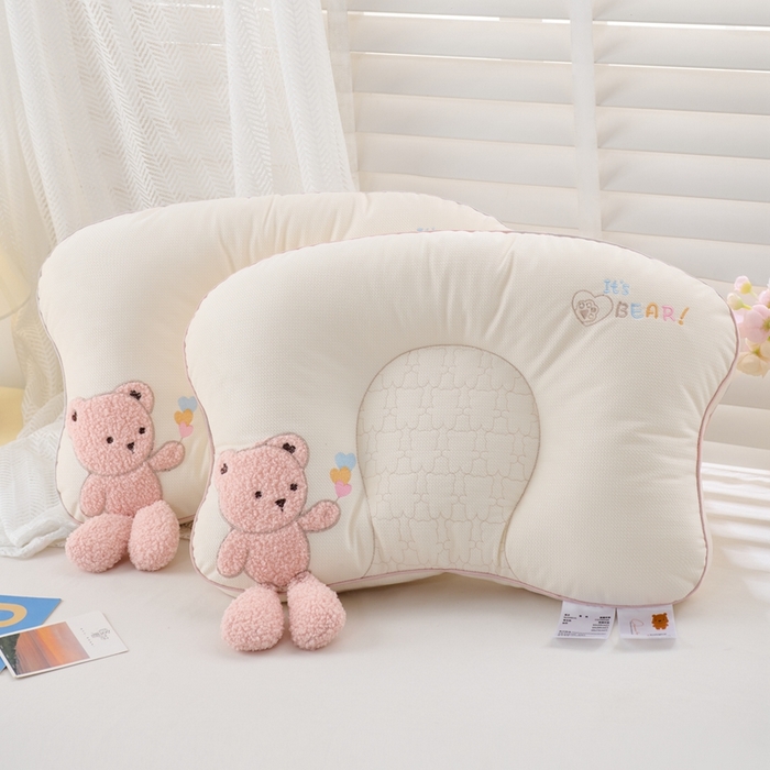 （总）大熊枕芯 2025新款毛巾绣儿童护颈枕枕头枕芯