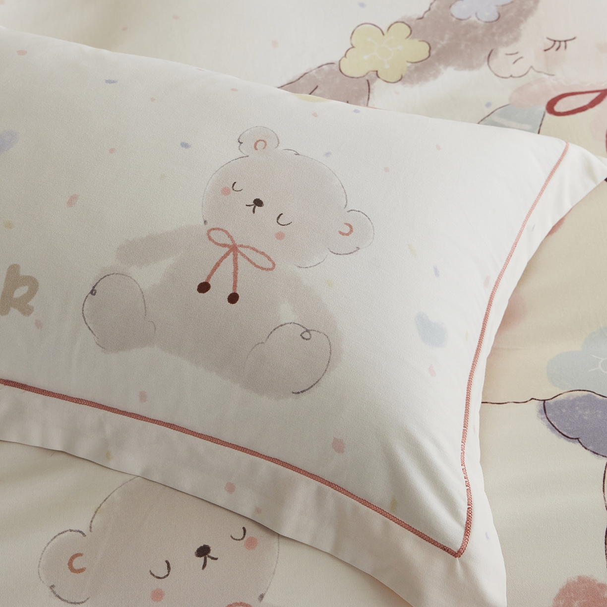 91家纺网 家纺一手货源 找家纺 嘉汀兰家居 2025新款全棉纯棉大版数码印花生态磨毛四件套 可爱多-米