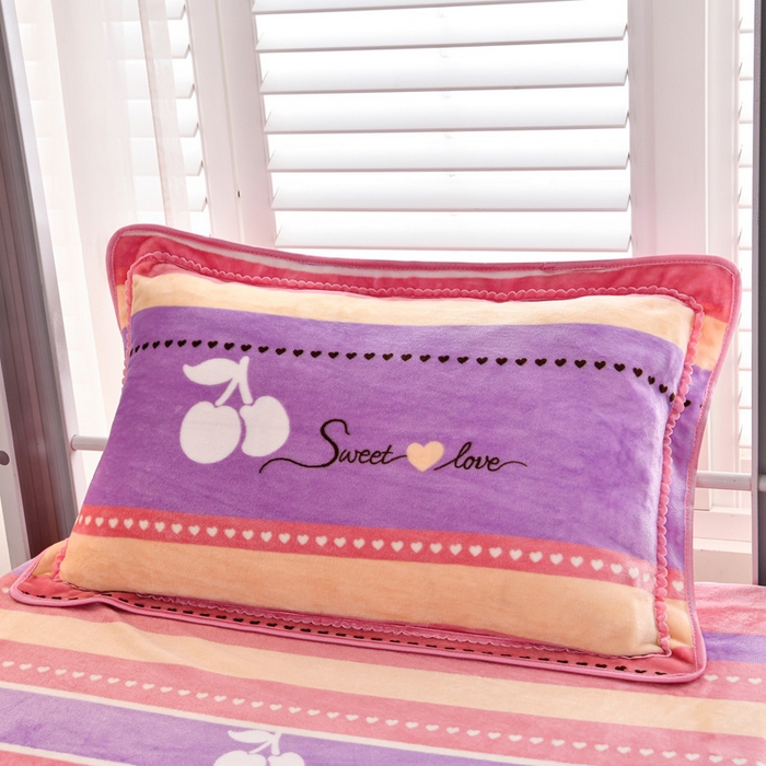 91家纺网 家纺一手货源 找家纺 绒品荟家纺 2025新款加厚牛奶绒三件套金貂绒法莱绒冬季床单款床笠款学生宿舍单人三件套恋语