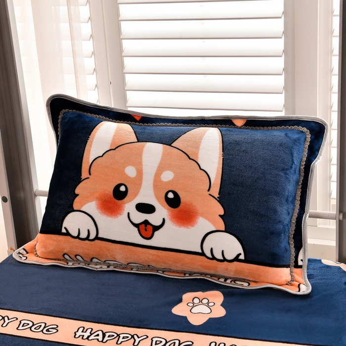 91家纺网 家纺一手货源 找家纺 绒品荟家纺 2025新款加厚牛奶绒三件套金貂绒法莱绒冬季床单款床笠款学生宿舍单人三件套萌宠