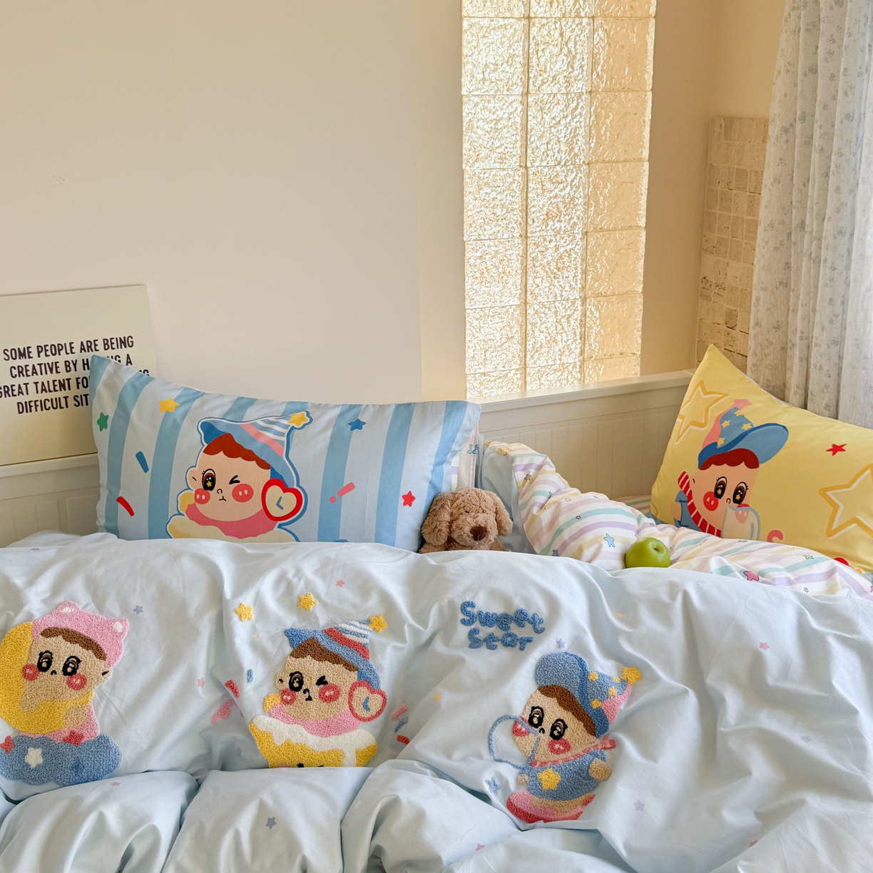 91家纺网 家纺一手货源 找家纺 （总）柚子YOUTH 2025新款全棉A类母婴级卡通绣花四件套