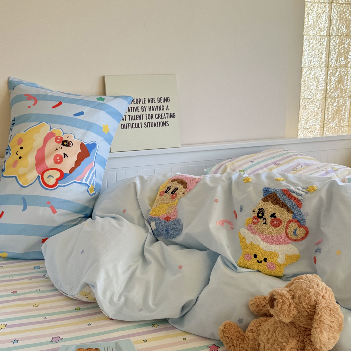 91家纺网 家纺一手货源 找家纺 （总）柚子YOUTH 2025新款全棉A类母婴级卡通绣花四件套