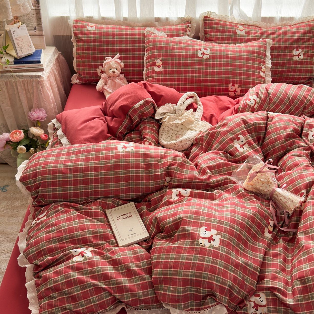 91家纺网 家纺一手货源 找家纺 （总）简宜家居（朝初家纺） 2025新款全棉磨毛蕾丝花边四件套