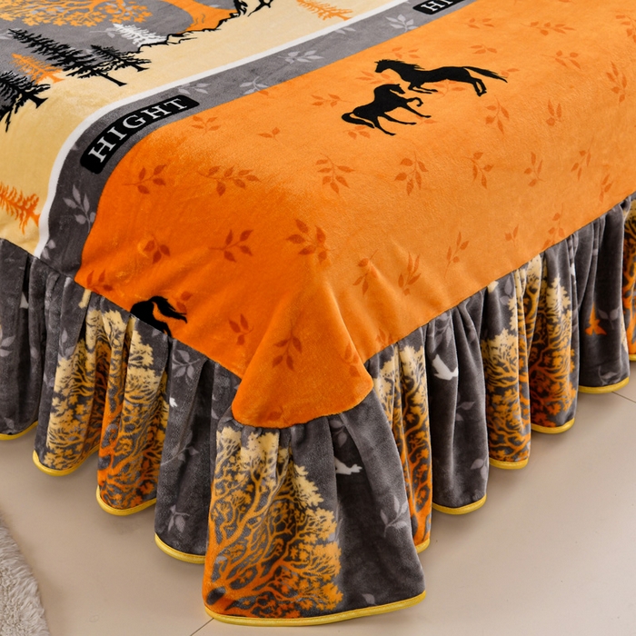 91家纺网 家纺一手货源 找家纺 绒品荟家纺 2025新款8.5斤加厚牛奶绒金貂绒法莱绒四件套三件套冬季法兰绒床裙款高克重发财树