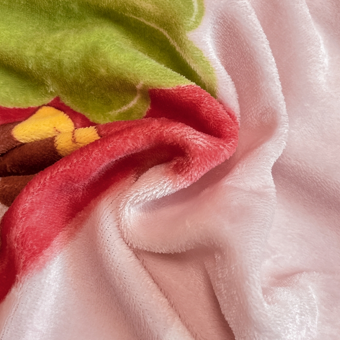 91家纺网 家纺一手货源 找家纺 眠博士 2025新款烂花牛奶绒印花牛奶绒加厚保暖简单款四件套 简单款-草莓女孩