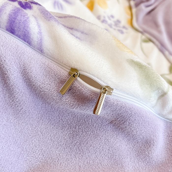 91家纺网 家纺一手货源 找家纺 眠博士 2025新款烂花牛奶绒印花牛奶绒加厚保暖简单款四件套 简单款-花溪紫