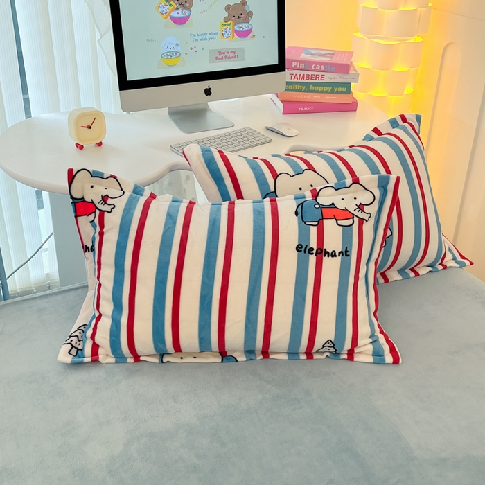 91家纺网 家纺一手货源 找家纺 眠博士 2025新款烂花牛奶绒印花牛奶绒加厚保暖简单款四件套 简单款-快乐小象