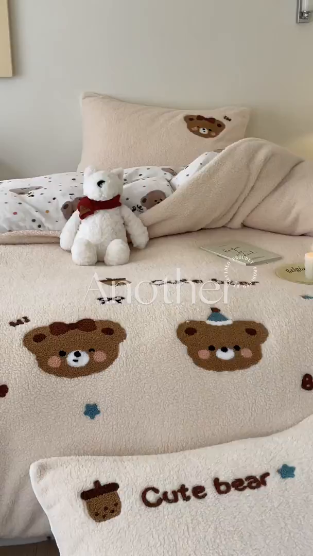 91家纺网 家纺一手货源 找家纺 （总）川悦生活 2025新款泰迪绒毛巾绣卡通四件套