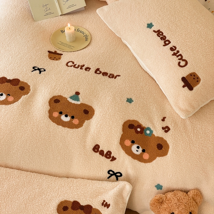 91家纺网 家纺一手货源 找家纺 （总）川悦生活 2025新款泰迪绒毛巾绣卡通四件套