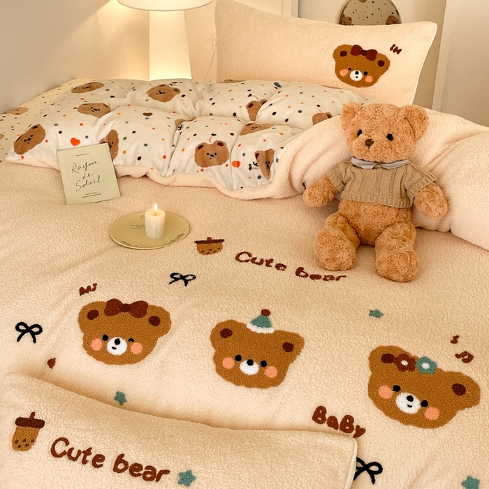 91家纺网 家纺一手货源 找家纺 （总）川悦生活 2025新款泰迪绒毛巾绣卡通四件套