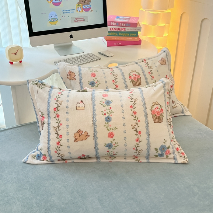 91家纺网 家纺一手货源 找家纺 眠博士 2025新款烂花牛奶绒印花牛奶绒加厚保暖简单款四件套 简单款-恋恋画语