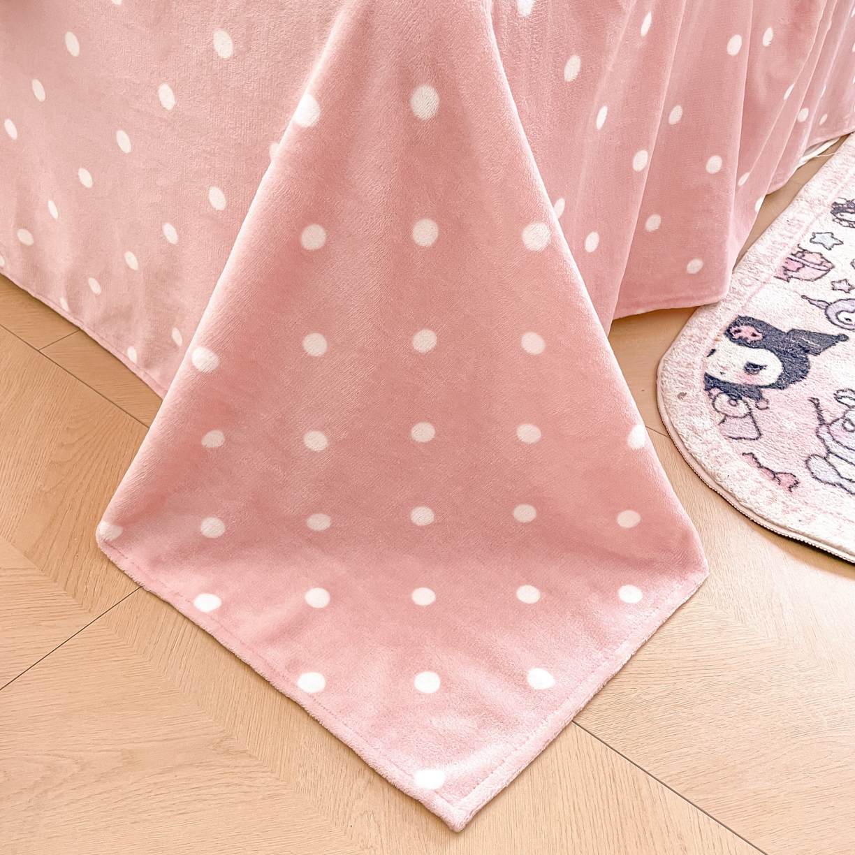 91家纺网 家纺一手货源 找家纺 暮思家居 2025新款正版授权三丽鸥大阪数码印花高克重加厚保暖牛奶绒四件套 绒大阪-蛋糕美乐蒂