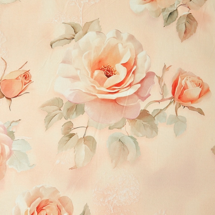 91家纺网 家纺一手货源 找家纺 缦彩 2025新款100%全棉A类数码印花床裙遮丑花边床单床罩四件套 圣托里尼-玉色