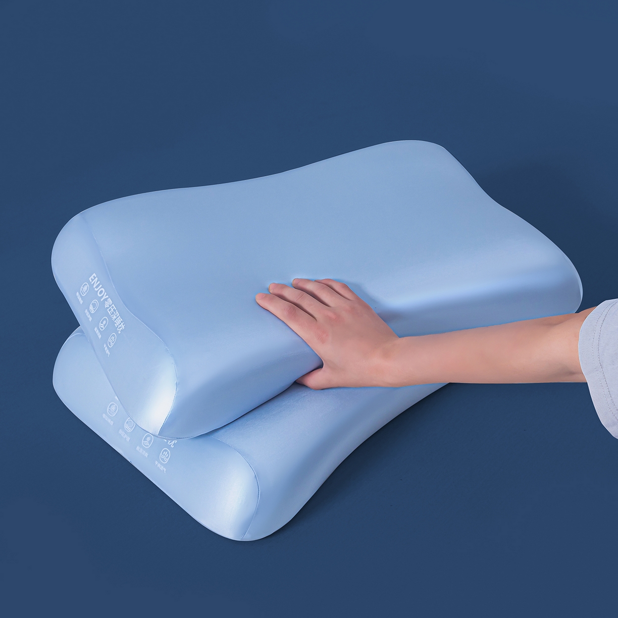 91家纺网 家纺一手货源 找家纺 贵夫人 2025新款情侣款零压力深睡枕枕头枕芯 蓝色/只