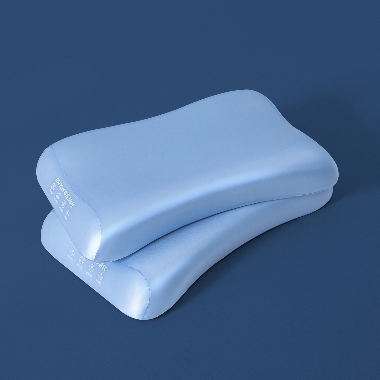 91家纺网 家纺一手货源 找家纺 贵夫人 2025新款情侣款零压力深睡枕枕头枕芯 蓝色/对