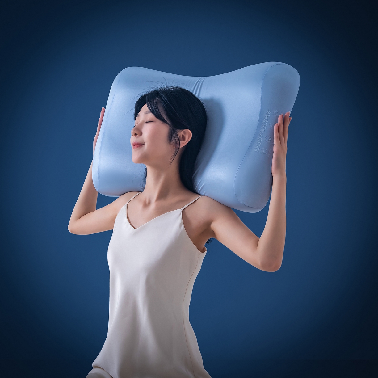 91家纺网 家纺一手货源 找家纺 贵夫人 2025新款情侣款零压力深睡枕枕头枕芯 蓝色/对