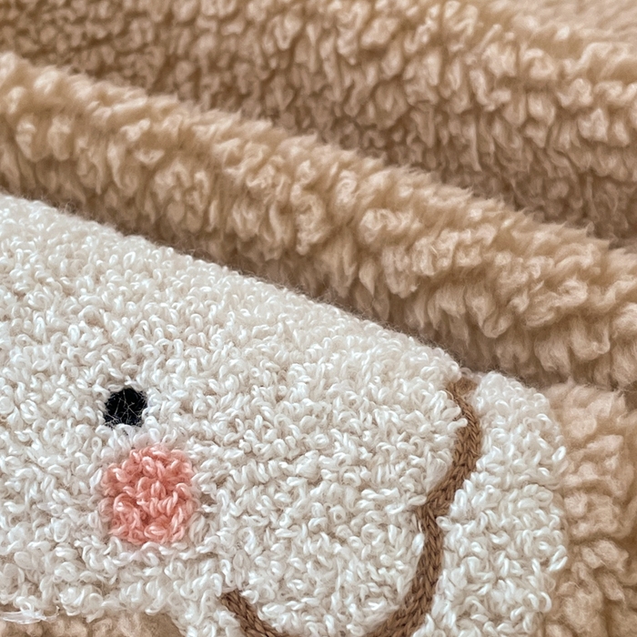 91家纺网 家纺一手货源 找家纺 川悦生活 2025新款泰迪绒毛巾绣卡通四件套 星空小象