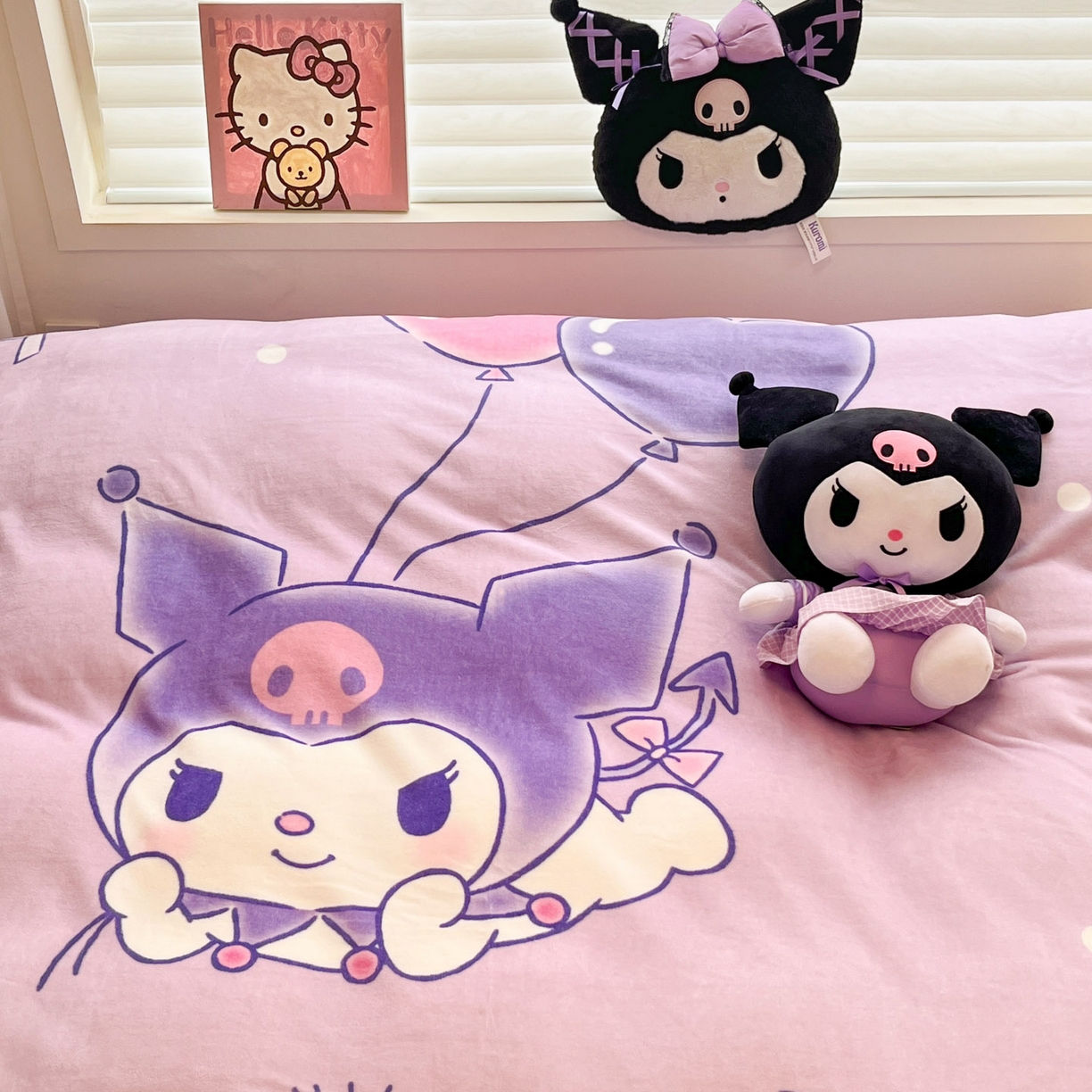 91家纺网 家纺一手货源 找家纺 暮思家居 2025新款正版授权三丽鸥大阪数码印花高克重加厚保暖牛奶绒四件套 绒大阪-梦想库洛米