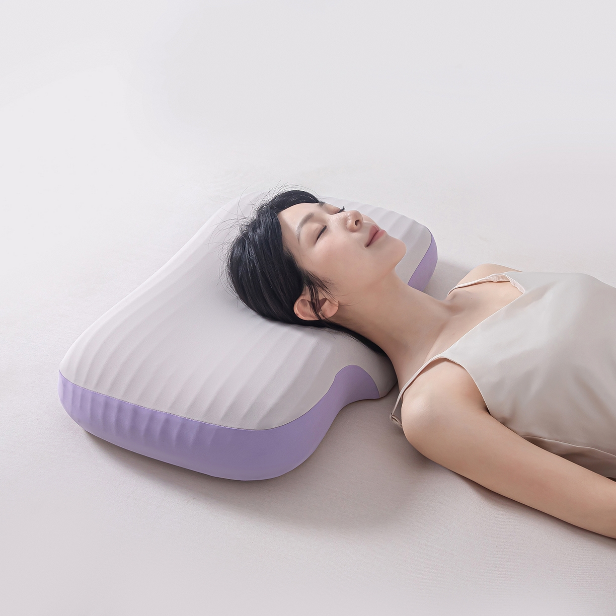 91家纺网 家纺一手货源 找家纺 贵夫人 2025新款0度棉生物基枕枕头枕芯-亲子款 30*50cm儿童款一只装-紫色