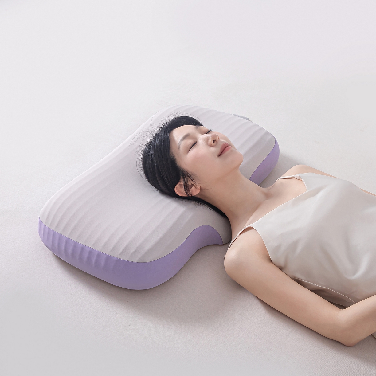 91家纺网 家纺一手货源 找家纺 贵夫人 2025新款0度棉生物基枕枕头枕芯-亲子款 40*60cm成人款一对装-紫色