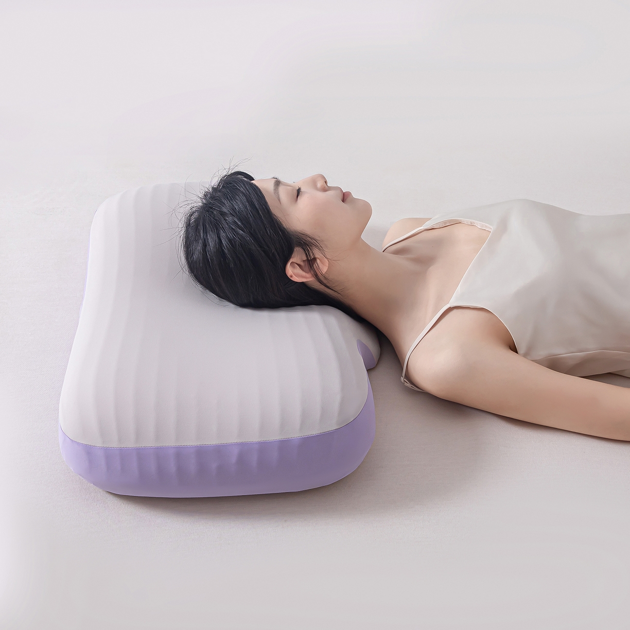 91家纺网 家纺一手货源 找家纺 贵夫人 2025新款0度棉生物基枕枕头枕芯-亲子款 30*50cm儿童款一只装-紫色