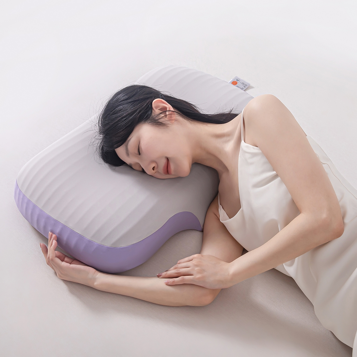 91家纺网 家纺一手货源 找家纺 贵夫人 2025新款0度棉生物基枕枕头枕芯-亲子款 30*50cm儿童款一只装-紫色