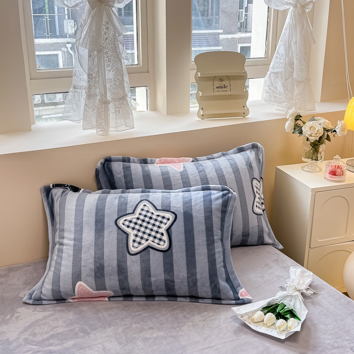 91家纺网 家纺一手货源 找家纺 眠博士 2025新款烂花牛奶绒印花牛奶绒加厚保暖简单款四件套 简单款-星语心愿