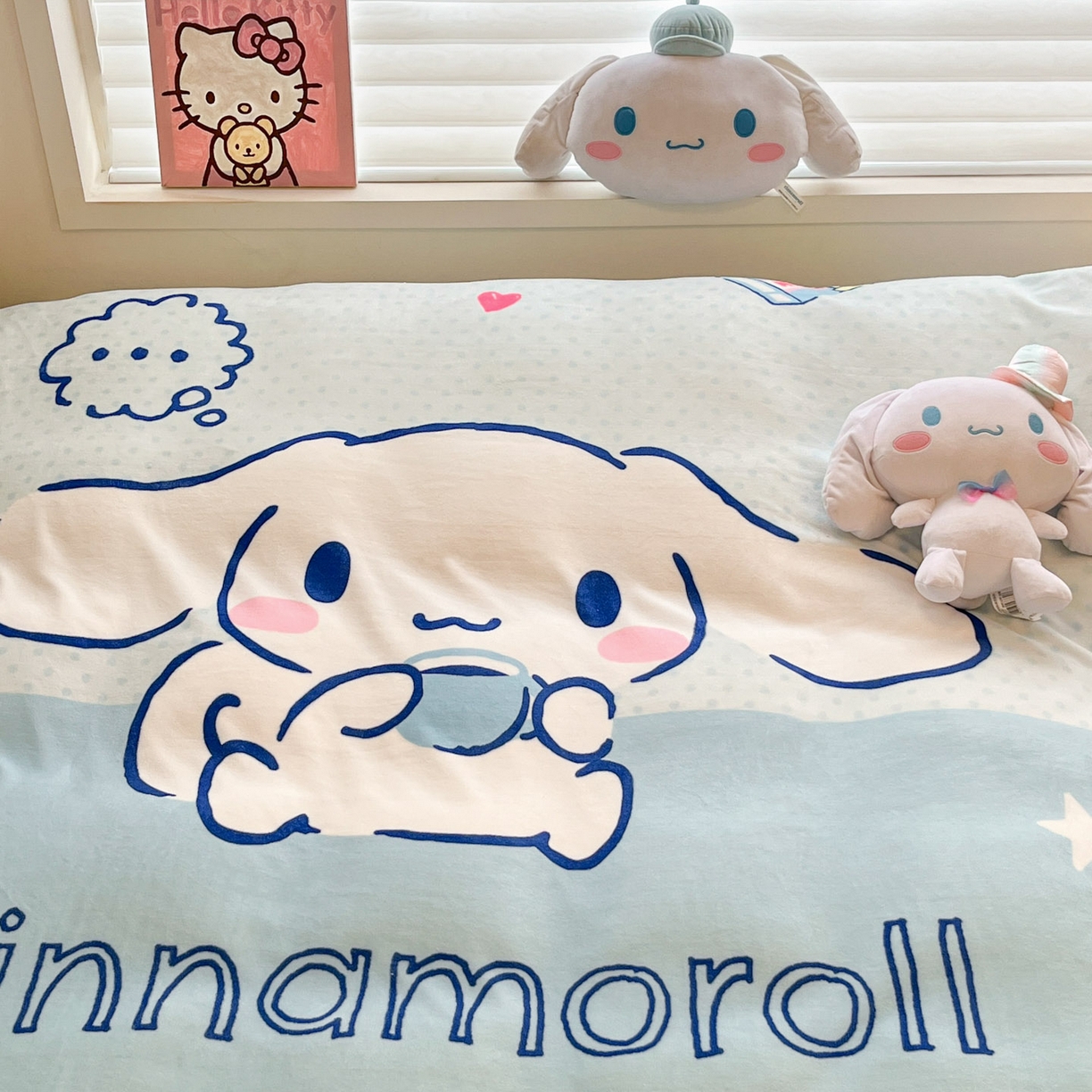 91家纺网 家纺一手货源 找家纺 暮思家居 2025新款正版授权三丽鸥大阪数码印花高克重加厚保暖牛奶绒四件套 绒大阪-甜品大耳狗