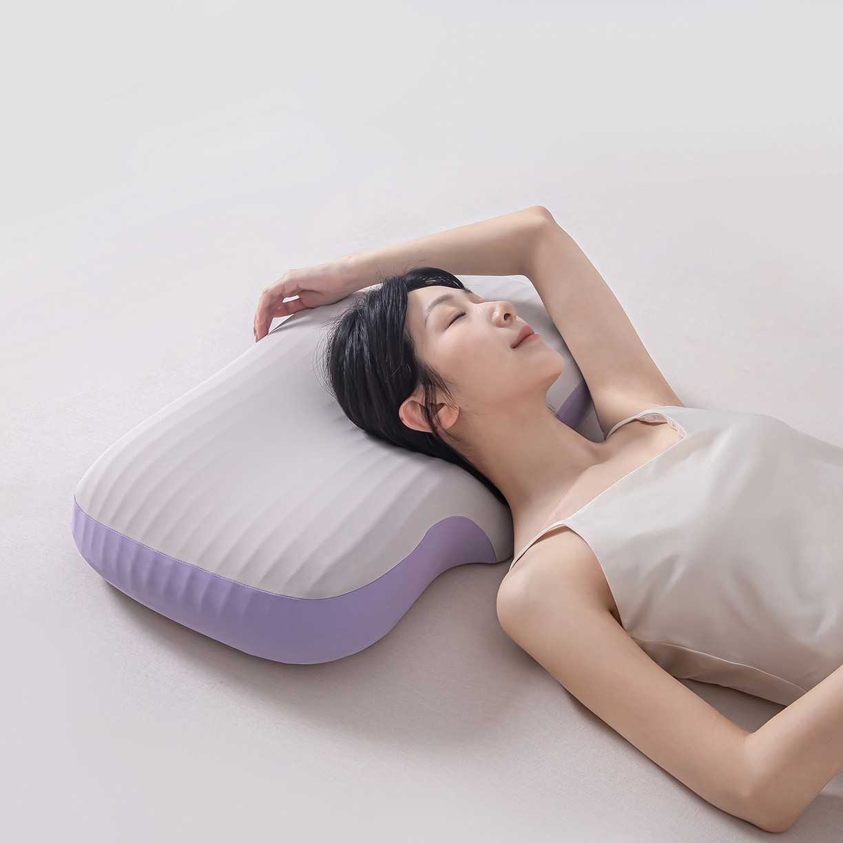 91家纺网 家纺一手货源 找家纺 贵夫人 2025新款0度棉生物基枕枕头枕芯-亲子款 30*50cm儿童款一对装-紫色