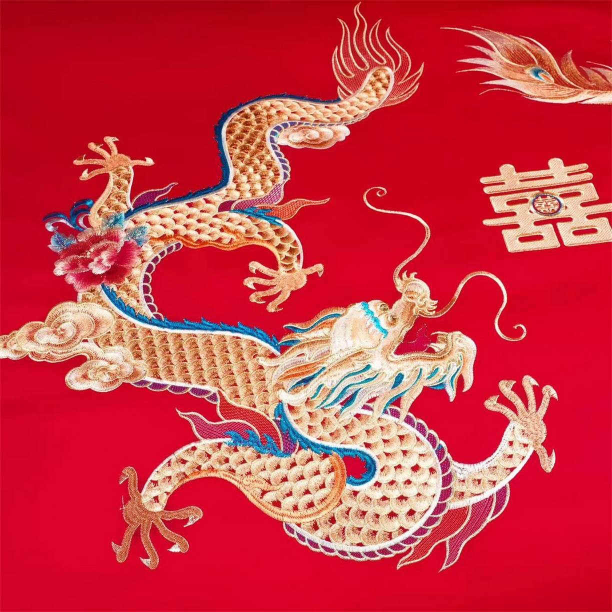 91家纺网 家纺一手货源 找家纺 （总）美娘阁 2025新款长绒棉全棉贡缎提花款新中式古典韵味精美刺绣婚庆四件套系列