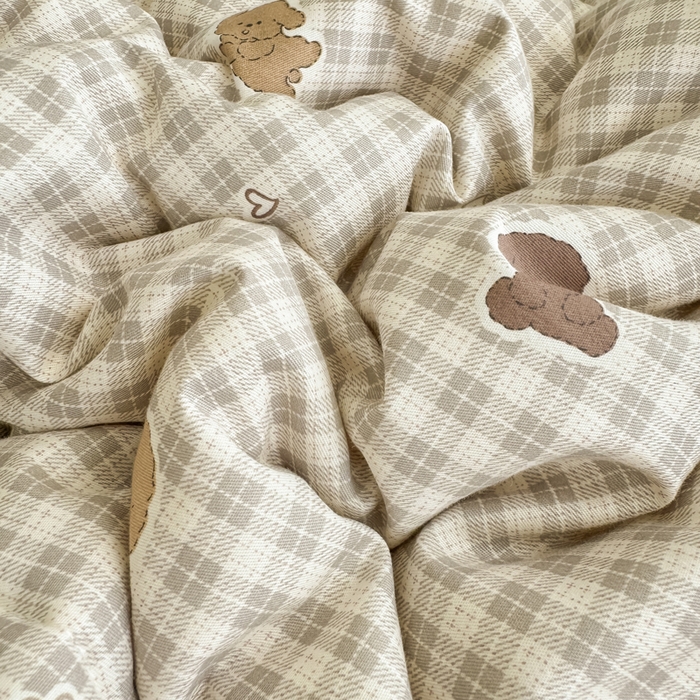 91家纺网 家纺一手货源 找家纺 宜梦家居 2025新款纯棉豆豆被冬被被子被芯 呆萌狗