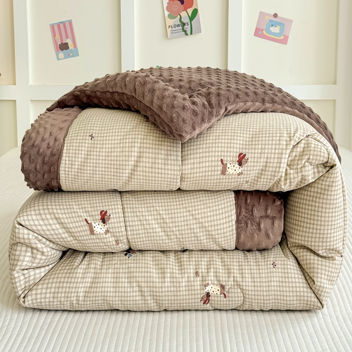 宜梦家居 2025新款纯棉豆豆被冬被被子被芯 哈里狗