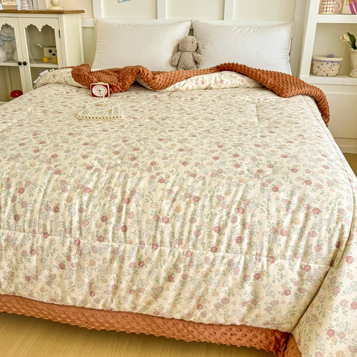 91家纺网 家纺一手货源 找家纺 宜梦家居 2025新款纯棉豆豆被冬被被子被芯 花花世界