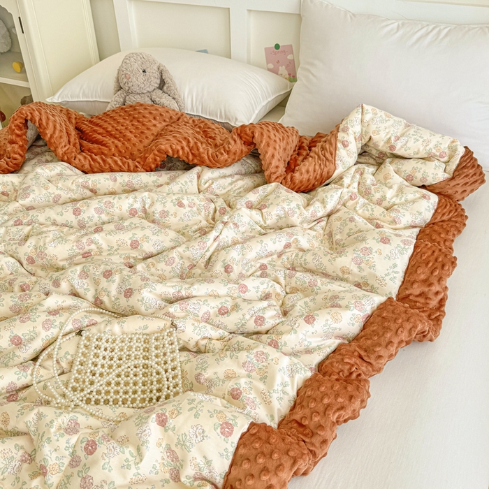 91家纺网 家纺一手货源 找家纺 宜梦家居 2025新款纯棉豆豆被冬被被子被芯 花花世界