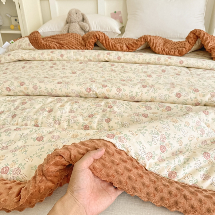 91家纺网 家纺一手货源 找家纺 宜梦家居 2025新款纯棉豆豆被冬被被子被芯 花花世界