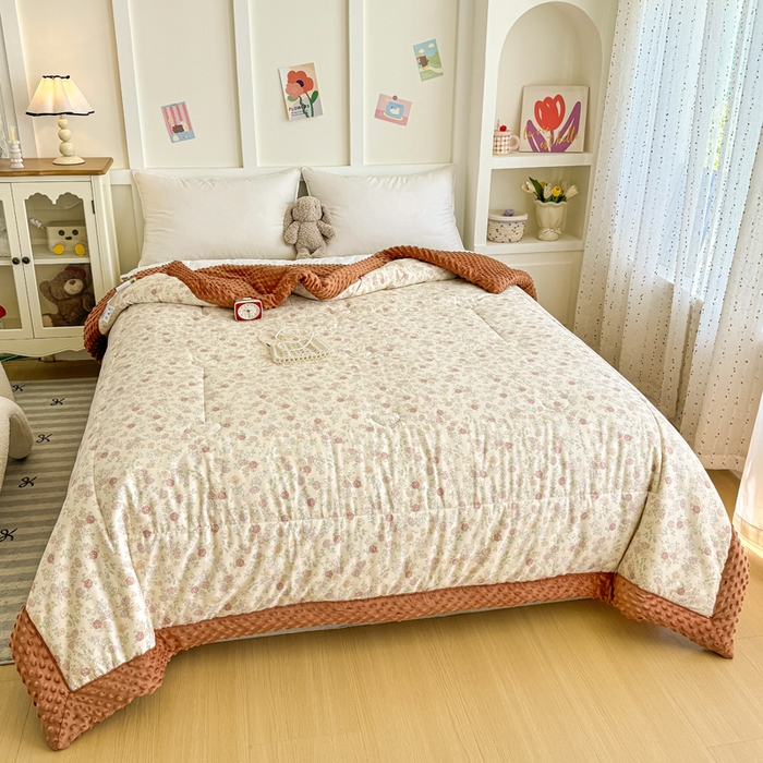 91家纺网 家纺一手货源 找家纺 宜梦家居 2025新款纯棉豆豆被冬被被子被芯 花花世界