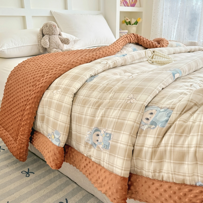 91家纺网 家纺一手货源 找家纺 宜梦家居 2025新款纯棉豆豆被冬被被子被芯 拉布布拉