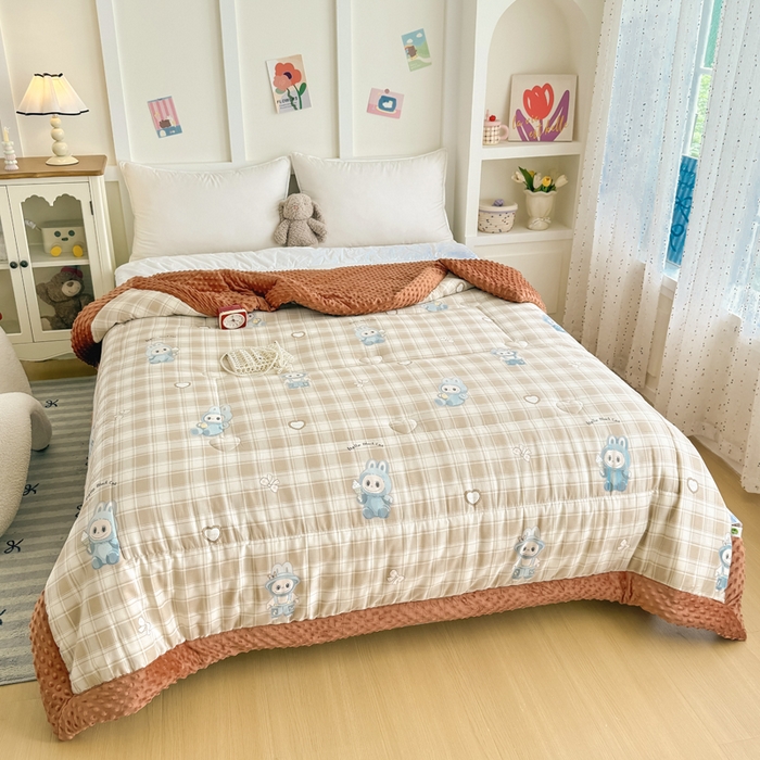 91家纺网 家纺一手货源 找家纺 宜梦家居 2025新款纯棉豆豆被冬被被子被芯 拉布布拉