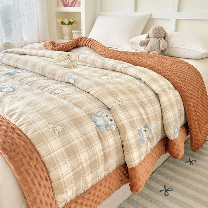 91家纺网 家纺一手货源 找家纺 宜梦家居 2025新款纯棉豆豆被冬被被子被芯 拉布布拉