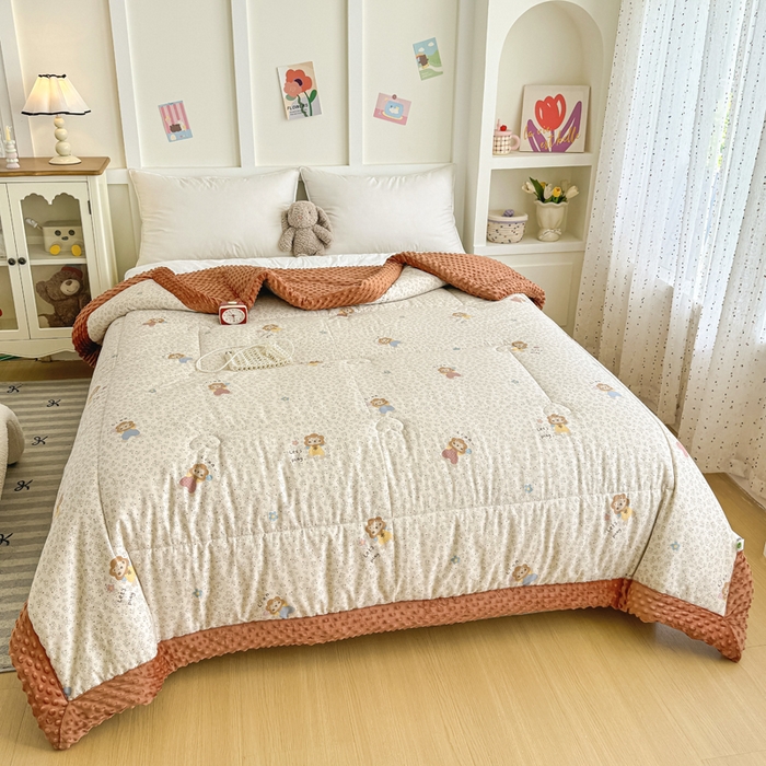 91家纺网 家纺一手货源 找家纺 宜梦家居 2025新款纯棉豆豆被冬被被子被芯 萌萌狮