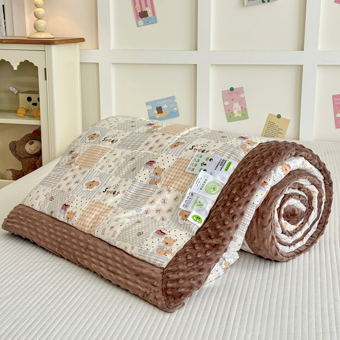 91家纺网 家纺一手货源 找家纺 宜梦家居 2025新款纯棉豆豆被冬被被子被芯 密罐团团