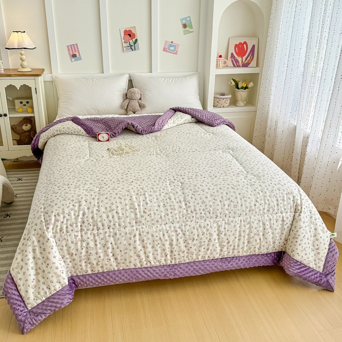 91家纺网 家纺一手货源 找家纺 宜梦家居 2025新款纯棉豆豆被冬被被子被芯 栖居小兔