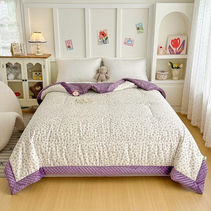 91家纺网 家纺一手货源 找家纺 宜梦家居 2025新款纯棉豆豆被冬被被子被芯 栖居小兔