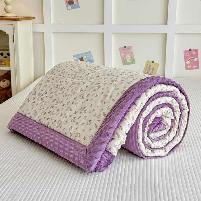 91家纺网 家纺一手货源 找家纺 宜梦家居 2025新款纯棉豆豆被冬被被子被芯 栖居小兔