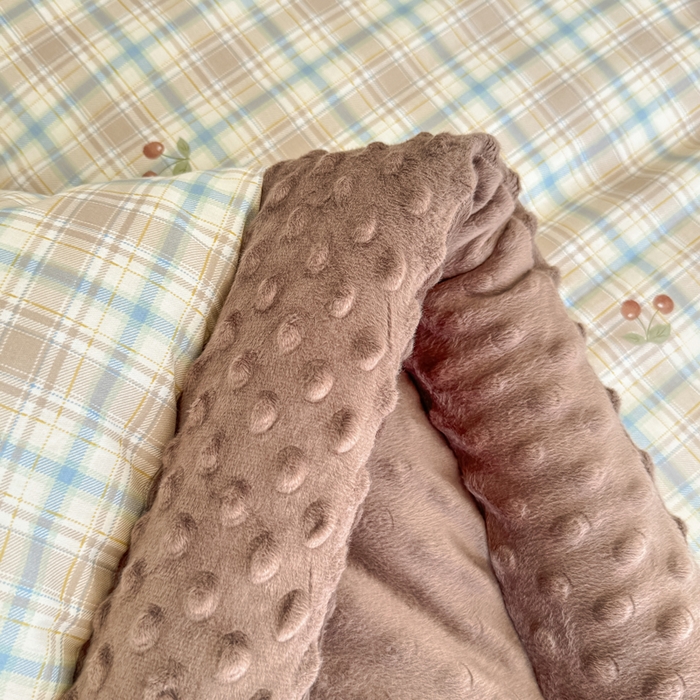 91家纺网 家纺一手货源 找家纺 宜梦家居 2025新款纯棉豆豆被冬被被子被芯 色织樱桃