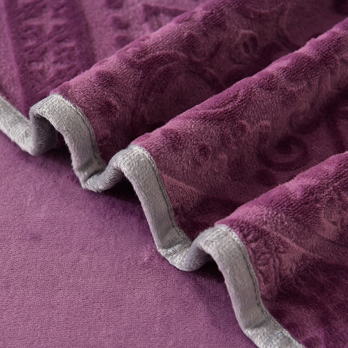 91家纺网 家纺一手货源 找家纺 总）牵梦萦 2025欧式烂花6D纯色牛奶法莱绒提花床裙四件套